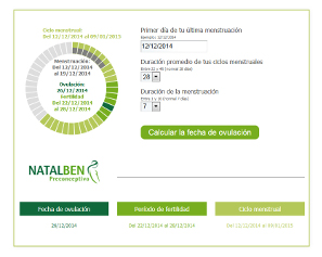 Calculadora de la ovulación online de Natalben