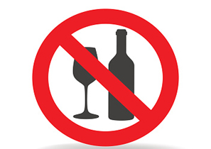 prohibido alcohol