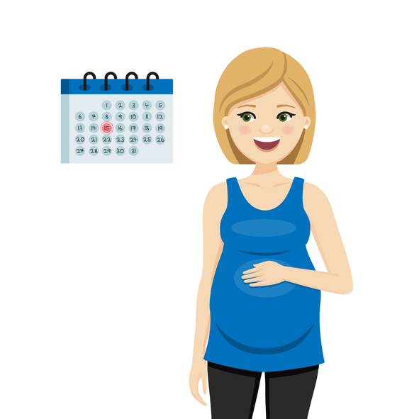 Embarazada con calendario