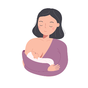 Embarazada dando el pecho a otro bebé