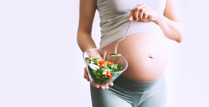 Embarazada con dieta sana
