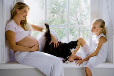 embarazada y gato